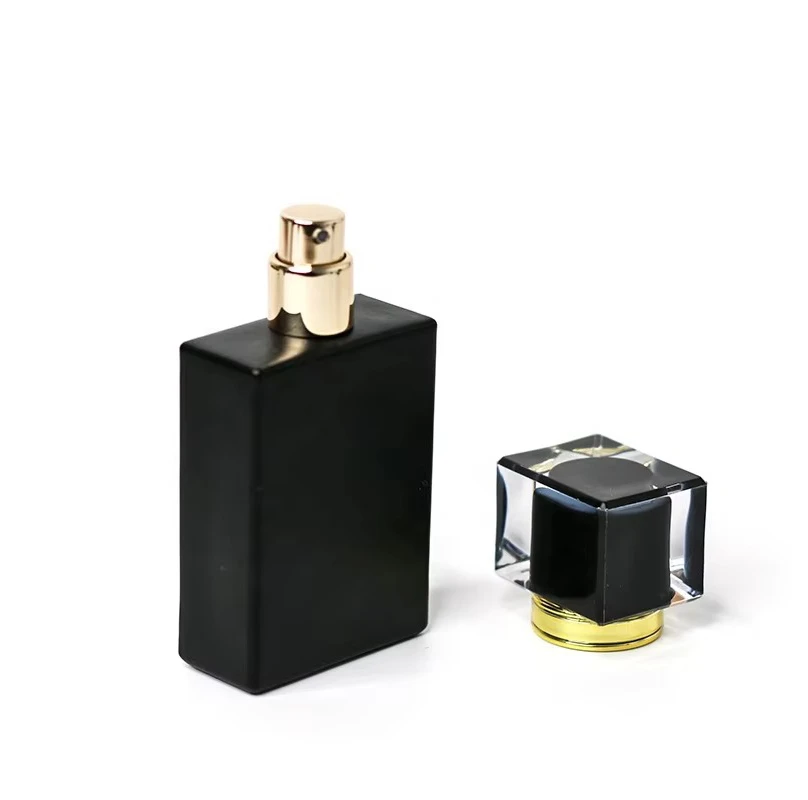 50ml Flat Black Matte Perfume Glass Bottle