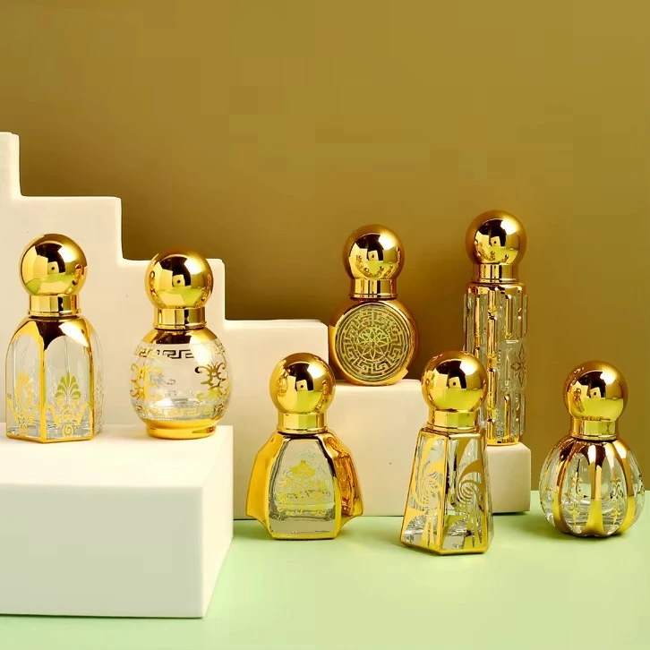 12ml Luxury Gold Crown Shape Attar Perfume Oil Bottle