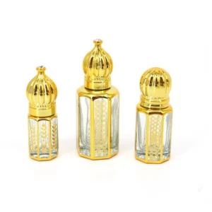 12ml Octagonal Mini Gold Attar Roll-on Bottle