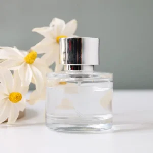 55ml Round Shape Glass Perfume Bottle with Black Cap