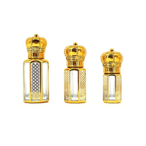 12ml Octagonal Mini Gold Attar Roll-on Bottle