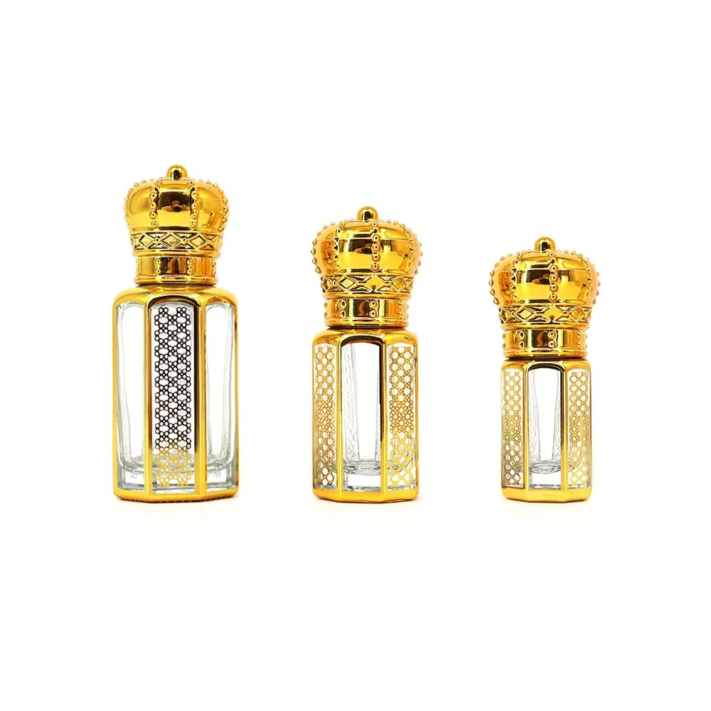 12ml Octagonal Mini Gold Attar Roll-on Bottle