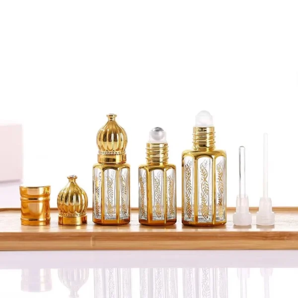 12ml Electroplated Glass Attar Essential Oil Bottle
