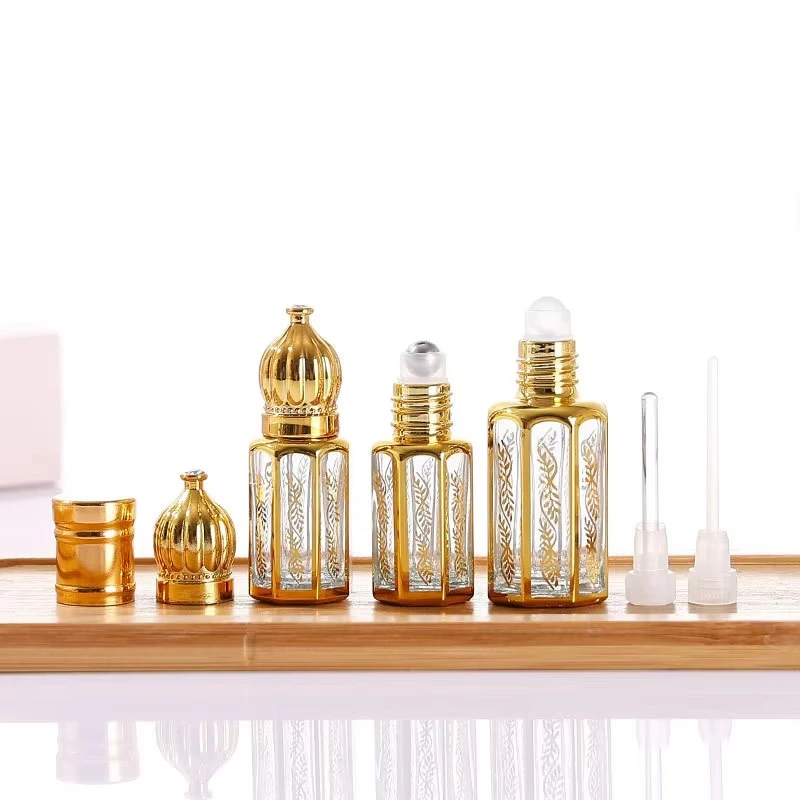 12ml Electroplated Glass Attar Essential Oil Bottle