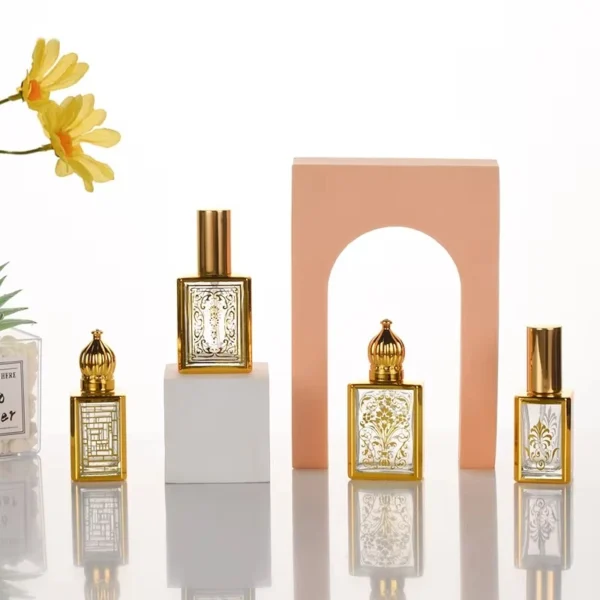 Rectangular Mini Dubai-Style Attar Perfume Roll-On Bottle