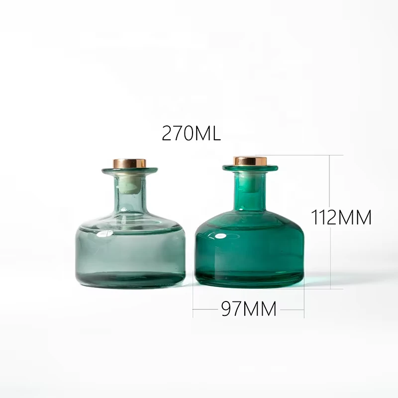 Wholesale Green 270ml Glass Aromatherapy Diffuser Bottle