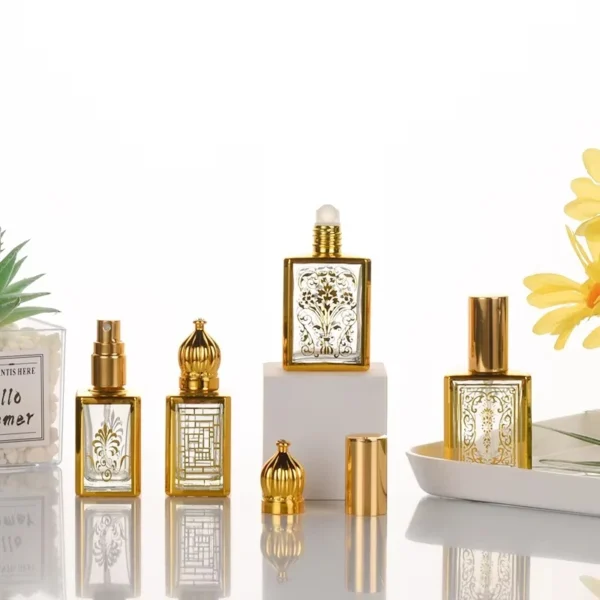 Rectangular Mini Dubai-Style Attar Perfume Roll-On Bottle