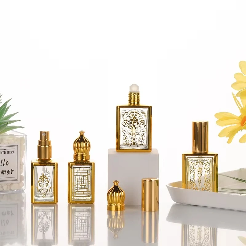 Rectangular Mini Dubai-Style Attar Perfume Roll-On Bottle