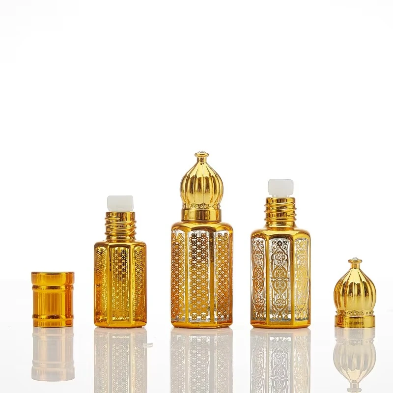 12ml Electroplated Glass Attar Essential Oil Bottle