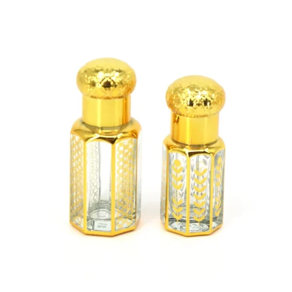 12ml Octagonal Mini Gold Attar Roll-on Bottle