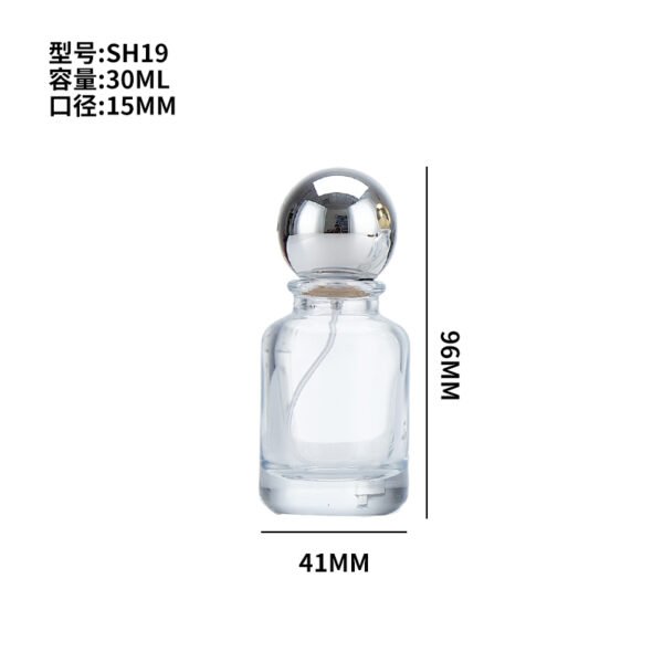 30ml and 50ml cylindrical perfume bottles with spherical caps - Image 5