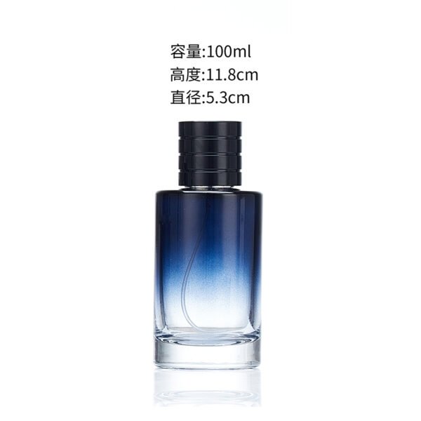 30ml, 50ml and 100ml gradient-coloured cylindrical glass perfume bottles - Image 6