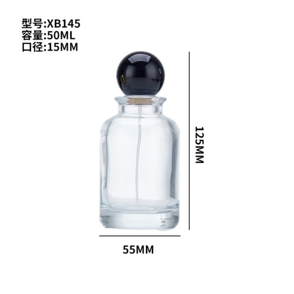30ml and 50ml cylindrical perfume bottles with spherical caps - Image 7