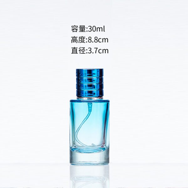 30ml, 50ml and 100ml gradient-coloured cylindrical glass perfume bottles - Image 4