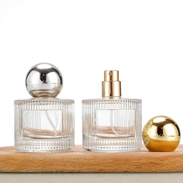 Wholesale 40ml striped cylindrical glass perfume bottles