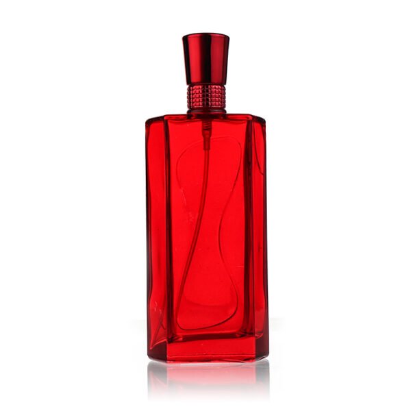 Customised 90ml irregularly shaped perfume bottles, complete with lids and spray heads