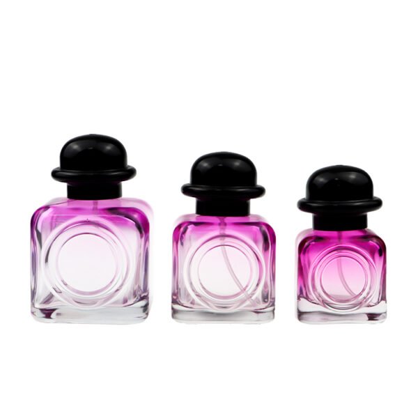 Customised 30ml, 50ml and 100ml uniquely shaped perfume bottles, complete with lids and spray heads