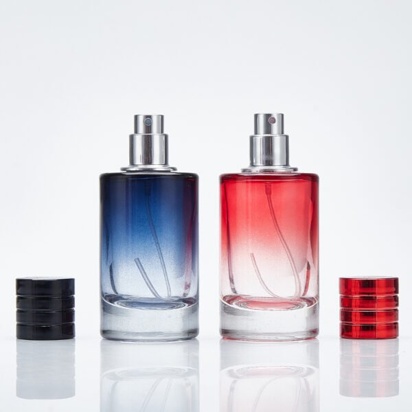 30ml, 50ml and 100ml gradient-coloured cylindrical glass perfume bottles - Image 3