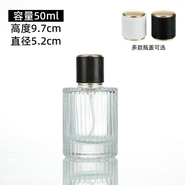 30ml, 50ml and 100ml striped cylindrical glass perfume bottles - Image 3